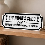 Funny Shed Sign For Grandad Hanging Garden Summerhouse Man Cave 