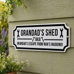 Funny Shed Sign For Grandad Hanging Garden Summerhouse Man Cave 