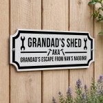 Funny Shed Sign For Grandad Hanging Garden Summerhouse Man Cave 