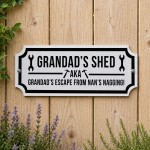 Funny Shed Sign For Grandad Hanging Garden Summerhouse Man Cave 