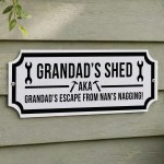 Funny Shed Sign For Grandad Hanging Garden Summerhouse Man Cave 