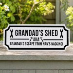 Funny Shed Sign For Grandad Hanging Garden Summerhouse Man Cave 