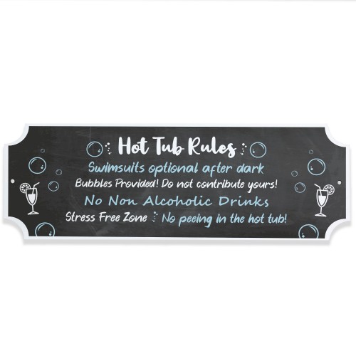 Funny Hot Tub Rules Sign Hanging Hot Tub Plaque Garden Shed Sign