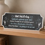 Funny Hot Tub Rules Sign Hanging Hot Tub Plaque Garden Shed Sign