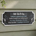 Funny Hot Tub Rules Sign Hanging Hot Tub Plaque Garden Shed Sign