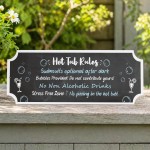 Funny Hot Tub Rules Sign Hanging Hot Tub Plaque Garden Shed Sign