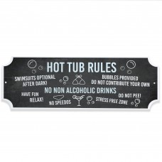 Shabby Hot Tub Rules Signs Hanging Hot Tub Plaque Garden Sign