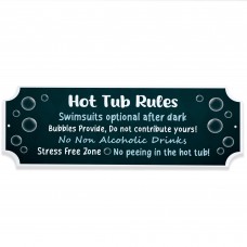 Novelty Hot Tub Rules Signs Hanging Hot Tub Plaque Garden Sign