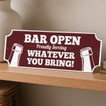 Funny BAR OPEN Sign Hanging Garden Shed Sign Garage Man Cave Funny BAR OPEN Sign Hanging Garden Shed Sign Garage Man Cave