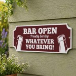 Funny BAR OPEN Sign Hanging Garden Shed Sign Garage Man Cave Funny BAR OPEN Sign Hanging Garden Shed Sign Garage Man Cave