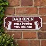 Funny BAR OPEN Sign Hanging Garden Shed Sign Garage Man Cave Funny BAR OPEN Sign Hanging Garden Shed Sign Garage Man Cave