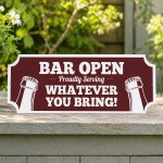 Funny BAR OPEN Sign Hanging Garden Shed Sign Garage Man Cave Funny BAR OPEN Sign Hanging Garden Shed Sign Garage Man Cave