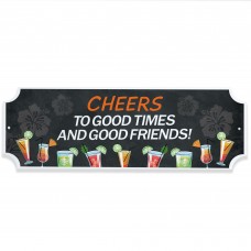 Funny Home Bar Sign Cheers To Good Times Hanging Garden Shed