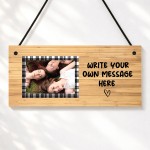 Personalised Wooden Effect Plaque With Photo And Own Message
