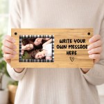 Personalised Wooden Effect Plaque With Photo And Own Message