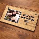 Personalised Wooden Effect Plaque With Photo And Own Message