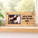 Personalised Wooden Effect Plaque With Photo And Own Message