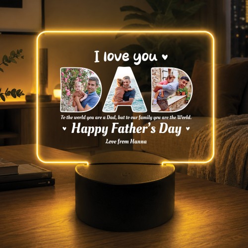 Personalised Fathers Day Gifts For Dad 16 Colours LED Light Personalised Fathers Day Gifts For Dad 16 Colours LED Light