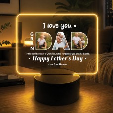 Personalised Fathers Day Gifts For Grandad 16 Colours LED Light
