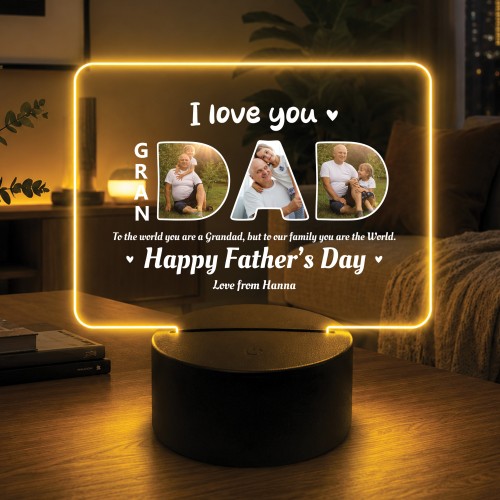 Personalised Fathers Day Gifts For Grandad 16 Colours LED Light Personalised Fathers Day Gifts For Grandad 16 Colours LED Light
