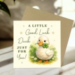 Good Luck Duck Card Retirement Leaving Farewell New Job Exams Good Luck Duck Card Retirement Leaving Farewell New Job Exams