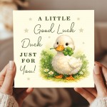 Good Luck Duck Wood Heart & Card Gift Set Encouragement Present 