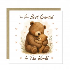 To The Best Grandad In The World Card Cute Bear Fathers Day Card