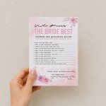 Pink Floral Bridal Shower Hen Party Games 8 Game Pack 8 Games