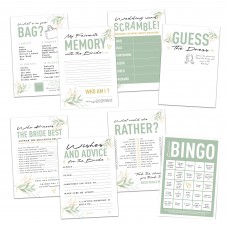 White Gold Green Bridal Shower Hen Party Games 80 Game Pack