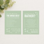 Sage Green Bridal Shower Hen Party Games 80 Game Pack Sage Green Bridal Shower Hen Party Games 80 Game Pack