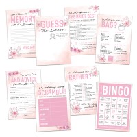 Pink Floral Bridal Shower Hen Party Games 80 Game Pack 8 Games