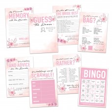 Pink Floral Bridal Shower Hen Party Games 80 Game Pack 8 Games