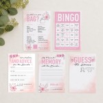 Pink Floral Bridal Shower Hen Party Games 80 Game Pack 8 Games Pink Floral Bridal Shower Hen Party Games 80 Game Pack 8 Games