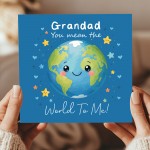 Grandad You Mean The World To Me Card Cute Fathers Day Card Grandad You Mean The World To Me Card Cute Fathers Day Card