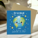 Grandad You Mean The World To Me Card Cute Fathers Day Card Grandad You Mean The World To Me Card Cute Fathers Day Card