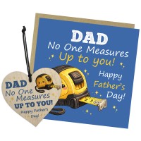 Dad No One Measures Up To You Gift Set Fathers Day Card Heart