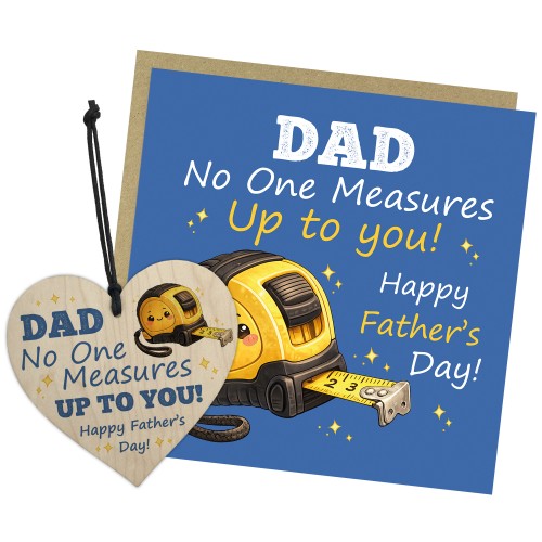 Dad No One Measures Up To You Gift Set Fathers Day Card Heart Dad No One Measures Up To You Gift Set Fathers Day Card Heart