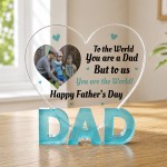 Personalised Father's Day Plaque With Photo Gift From Kids