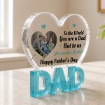 Personalised Father's Day Plaque With Photo Gift From Kids