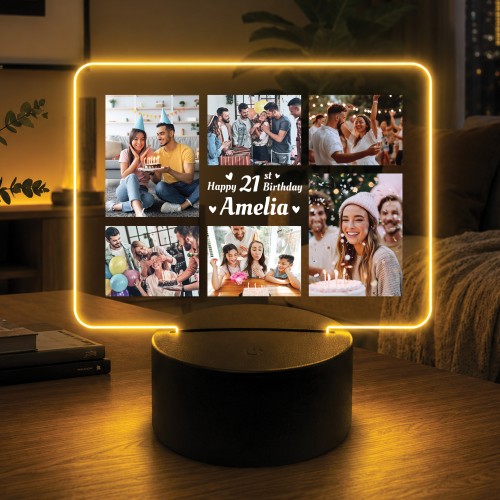 Personalised 21st Birthday LED Photo Plaque Gift For Daughter Personalised 21st Birthday LED Photo Plaque Gift For Daughter