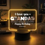 Personalised Grandad Birthday Gift 16 Colours LED Light Personalised Grandad Birthday Gift 16 Colours LED Light