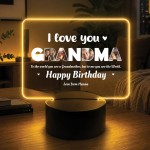 Personalised Grandma Birthday Gift 16 Colours LED Light Personalised Grandma Birthday Gift 16 Colours LED Light