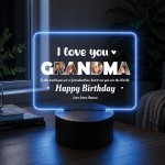 Personalised Grandma Birthday Gift 16 Colours LED Light Personalised Grandma Birthday Gift 16 Colours LED Light