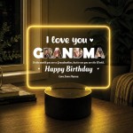 Personalised Grandma Birthday Gift 16 Colours LED Light Personalised Grandma Birthday Gift 16 Colours LED Light