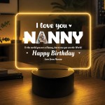 Personalised Nanny Birthday Gift 16 Colours LED Light with Photo Personalised Nanny Birthday Gift 16 Colours LED Light with Photo