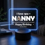 Personalised Nanny Birthday Gift 16 Colours LED Light with Photo Personalised Nanny Birthday Gift 16 Colours LED Light with Photo
