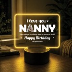 Personalised Nanny Birthday Gift 16 Colours LED Light with Photo Personalised Nanny Birthday Gift 16 Colours LED Light with Photo