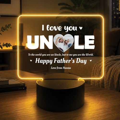 Personalised Fathers Day Gift 16 Colours LED with Photo Uncle Personalised Fathers Day Gift 16 Colours LED with Photo Uncle