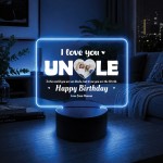 Personalised Uncle Birthday Gift 16 Colours LED Light with Photo