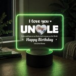 Personalised Uncle Birthday Gift 16 Colours LED Light with Photo